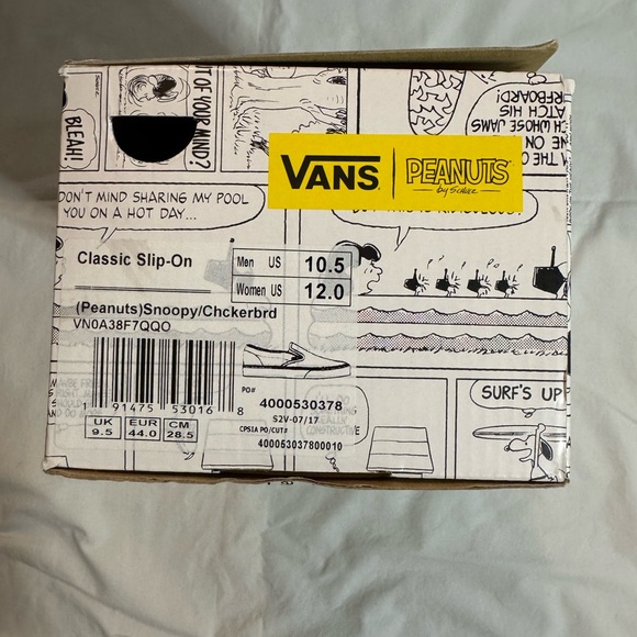 Rare Vans Black and White Snoopy Slip-On Shoes - NEW - Picture 6 of 6